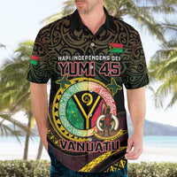 Personalised Vanuatu Hawaiian Shirt Yumi 45th Hapi Independens Dei - Black Version LT14 - Polynesian Pride