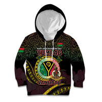 Personalised Vanuatu Kid Hoodie Yumi 46th Hapi Independens Dei - Black Version LT14 Hoodie Black - Polynesian Pride