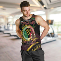 Personalised Vanuatu Men Tank Top Yumi 45th Hapi Independens Dei - Black Version LT14 Black - Polynesian Pride