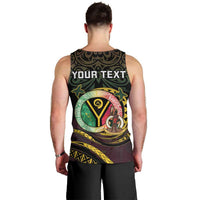 Personalised Vanuatu Men Tank Top Yumi 45th Hapi Independens Dei - Black Version LT14 - Polynesian Pride