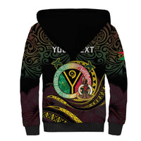 Personalised Vanuatu Sherpa Hoodie Yumi 45th Hapi Independens Dei - Black Version LT14 - Polynesian Pride