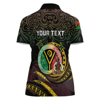 Personalised Vanuatu Women Polo Shirt Yumi 46th Hapi Independens Dei - Black Version LT14 - Polynesian Pride