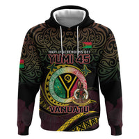 Personalised Vanuatu Zip Hoodie Yumi 46th Hapi Independens Dei - Black Version LT14 - Polynesian Pride