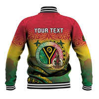 Personalised Vanuatu Baseball Jacket Yumi 45th Hapi Independens Dei - Reggae Version LT14 - Polynesian Pride