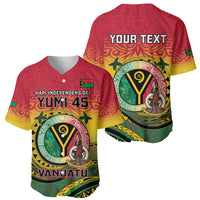 Personalised Vanuatu Baseball Jersey Yumi 46th Hapi Independens Dei - Reggae Version LT14 - Polynesian Pride
