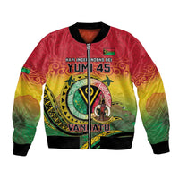 Personalised Vanuatu Bomber Jacket Yumi 45th Hapi Independens Dei - Reggae Version LT14 Unisex Reggae - Polynesian Pride