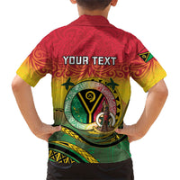Personalised Vanuatu Family Matching Long Sleeve Bodycon Dress and Hawaiian Shirt Yumi 46th Hapi Independens Dei - Reggae Version LT14 - Polynesian Pride