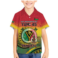Personalised Vanuatu Family Matching Mermaid Dress and Hawaiian Shirt Yumi 45th Hapi Independens Dei - Reggae Version LT14 Son's Shirt Reggae - Polynesian Pride