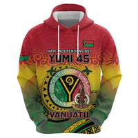 Personalised Vanuatu Hoodie Yumi 46th Hapi Independens Dei - Reggae Version LT14 - Polynesian Pride