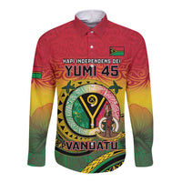 Personalised Vanuatu Long Sleeve Button Shirt Yumi 46th Hapi Independens Dei - Reggae Version LT14 Unisex Reggae - Polynesian Pride