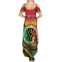 Personalised Vanuatu Summer Maxi Dress Yumi 45th Hapi Independens Dei - Reggae Version LT14 - Polynesian Pride