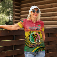 Personalised Vanuatu Women Polo Shirt Yumi 46th Hapi Independens Dei - Reggae Version LT14 - Polynesian Pride
