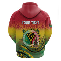 Personalised Vanuatu Zip Hoodie Yumi 46th Hapi Independens Dei - Reggae Version LT14 - Polynesian Pride