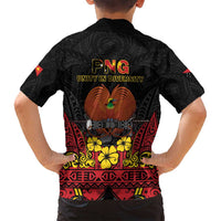 Papua New Guinea Independence Day Family Matching Long Sleeve Bodycon Dress and Hawaiian Shirt PNG Bird of Paradise 50th Anniversary LT14
