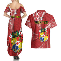 Personalised Tonga Independence Day Couples Matching Summer Maxi Dress and Hawaiian Shirt Happy 54th Independence Anniversary Ngatu Pattern LT14 - Polynesian Pride