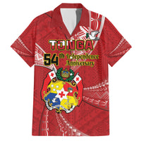 Personalised Tonga Independence Day Hawaiian Shirt Happy 54th Independence Anniversary Ngatu Pattern LT14 Red - Polynesian Pride