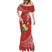 Personalised Tonga Independence Day Mermaid Dress Happy 54th Independence Anniversary Ngatu Pattern LT14 - Polynesian Pride