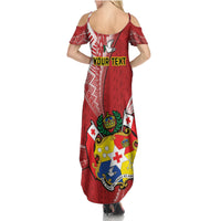 Personalised Tonga Independence Day Summer Maxi Dress Happy 54th Independence Anniversary Ngatu Pattern LT14 - Polynesian Pride