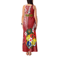 Personalised Tonga Independence Day Tank Maxi Dress Happy 54th Independence Anniversary Ngatu Pattern LT14 - Polynesian Pride