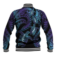 Polynesia Sea Turtle Day Baseball Jacket Tribal Honu Plumeria Polynesian Pattern LT14 - Polynesian Pride