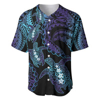 Polynesia Sea Turtle Day Baseball Jersey Tribal Honu Plumeria Polynesian Pattern