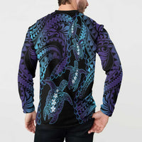 Polynesia Sea Turtle Day Button Sweatshirt Tribal Honu Plumeria Polynesian Pattern LT14 - Polynesian Pride