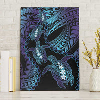 Polynesia Sea Turtle Day Canvas Wall Art Tribal Honu Plumeria Polynesian Pattern LT14 Without Frame Purple - Polynesian Pride