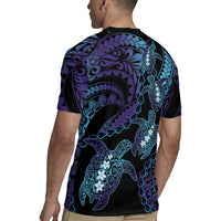 Polynesia Sea Turtle Day Rugby Jersey Tribal Honu Plumeria Polynesian Pattern