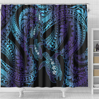 Polynesia Sea Turtle Day Shower Curtain Tribal Honu Plumeria Polynesian Pattern