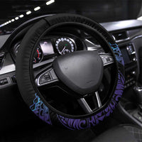 Polynesia Sea Turtle Day Steering Wheel Cover Tribal Honu Plumeria Polynesian Pattern LT14 Universal Fit Purple - Polynesian Pride