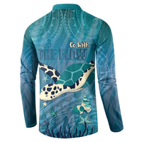 World Sea Turtle Day Polynesia Button Sweatshirt Go With The Flow LT14 - Polynesian Pride