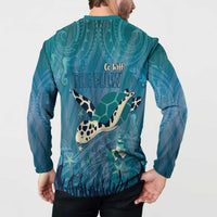 World Sea Turtle Day Polynesia Button Sweatshirt Go With The Flow LT14 - Polynesian Pride