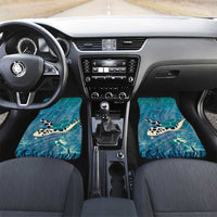 World Sea Turtle Day Polynesia Car Mats Go With The Flow LT14 Set 2pcs - Front Cyan - Polynesian Pride