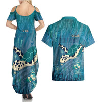 World Sea Turtle Day Polynesia Couples Matching Summer Maxi Dress and Hawaiian Shirt Go With The Flow LT14 - Polynesian Pride