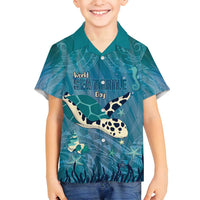 World Sea Turtle Day Polynesia Family Matching Puletasi and Hawaiian Shirt Go With The Flow