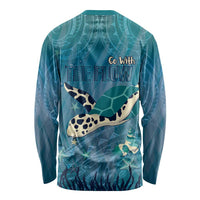 World Sea Turtle Day Polynesia Long Sleeve Shirt Go With The Flow LT14 - Polynesian Pride