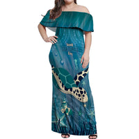 World Sea Turtle Day Polynesia Off Shoulder Maxi Dress Go With The Flow