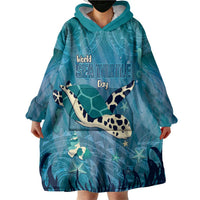 World Sea Turtle Day Polynesia Wearable Blanket Hoodie Go With The Flow LT14 - Polynesian Pride
