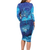 Kuri New Zealand Matariki Family Matching Long Sleeve Bodycon Dress and Hawaiian Shirt Aotearoa Dog Waka Maori New Year Galaxy Vibes
