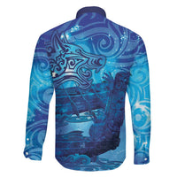 Kuri New Zealand Matariki Family Matching Off The Shoulder Long Sleeve Dress and Hawaiian Shirt Aotearoa Dog Waka Maori New Year Galaxy Vibes