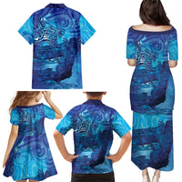 Kuri New Zealand Matariki Family Matching Puletasi and Hawaiian Shirt Aotearoa Dog Waka Maori New Year Galaxy Vibes
