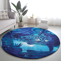 Kuri New Zealand Matariki Round Carpet Aotearoa Dog Waka Maori New Year Galaxy Vibes