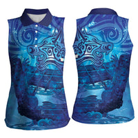 Kuri New Zealand Matariki Women Sleeveless Polo Shirt Aotearoa Dog Waka Maori New Year Galaxy Vibes