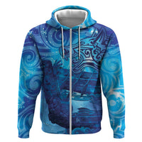 Kuri New Zealand Matariki Zip Hoodie Aotearoa Dog Waka Maori New Year Galaxy Vibes