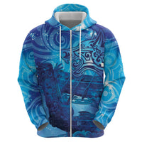 Kuri New Zealand Matariki Zip Hoodie Aotearoa Dog Waka Maori New Year Galaxy Vibes