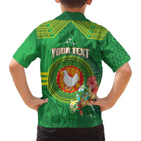 Personalized Manu'a Cession Day Family Matching Puletasi and Hawaiian Shirt Tropical Flowers With Polynesian Pattern LT14 - Polynesian Pride