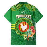 Personalized Manu'a Cession Day Family Matching Short Sleeve Bodycon Dress and Hawaiian Shirt Tropical Flowers With Polynesian Pattern