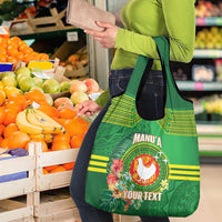 Personalized Manu'a Cession Day Grocery Bag Tropical Flowers With Polynesian Pattern LT14 - Polynesian Pride