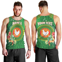 Personalized Manu'a Cession Day Men Tank Top Tropical Flowers With Polynesian Pattern LT14 - Polynesian Pride