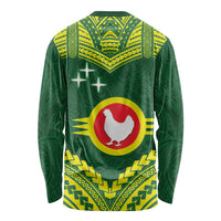 Manu'a Flag Day Long Sleeve Shirt Polynesian Pattern National Color Proud LT14 - Polynesian Pride